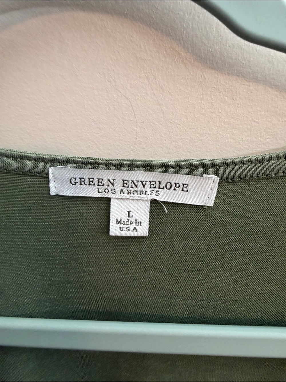 Green Envelope Olive V-Neck Zip-Front Long Sleeve Top - Picture 3 of 5